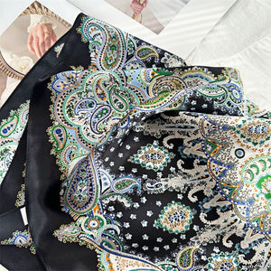 MaraSilk Pure Mulberry Silk Scarf - Square Crepe Satin MS148