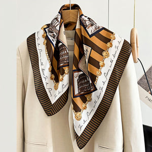 MaraSilk Pure Mulberry Silk Scarf - Square Crepe Satin MS153