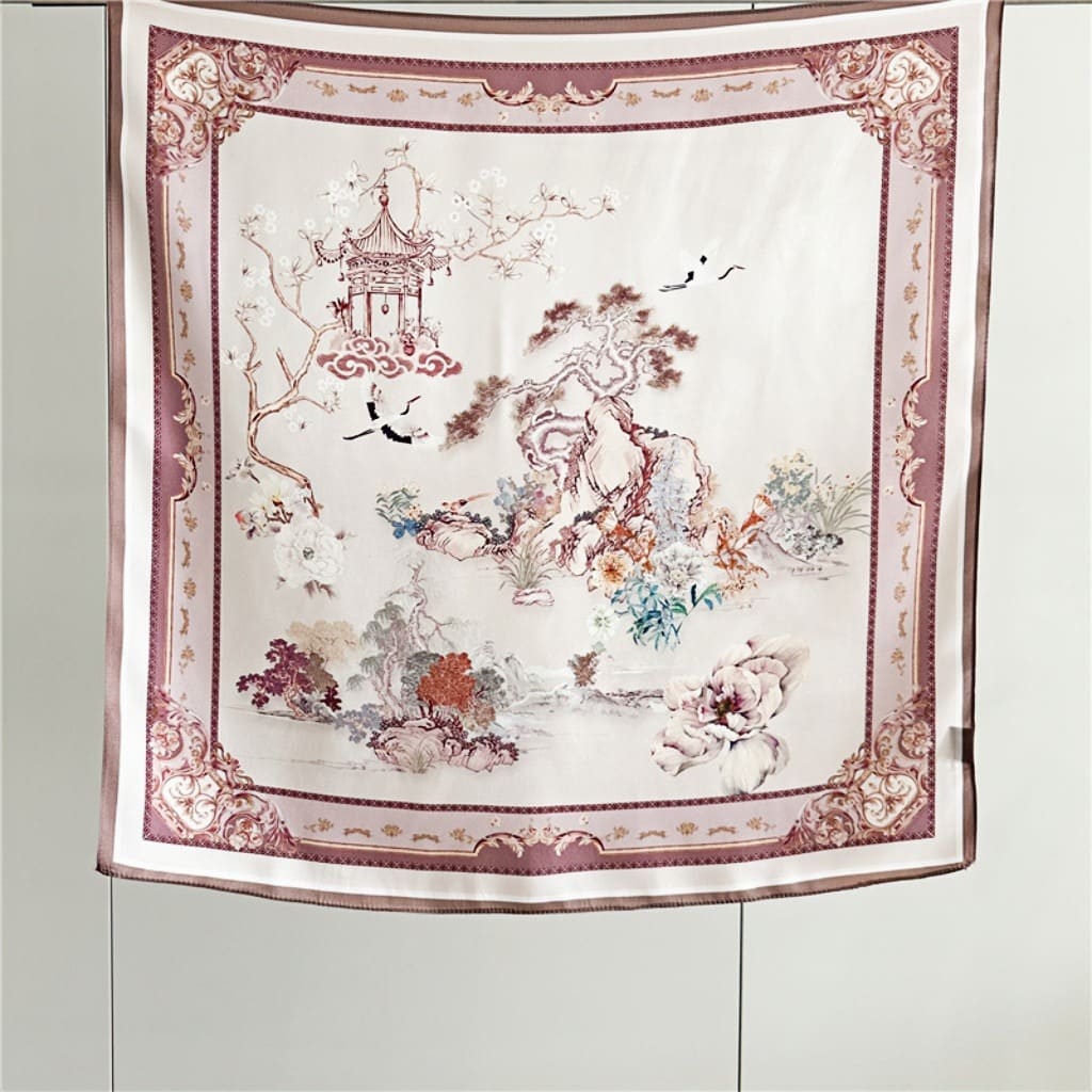 MaraSilk Pure Mulberry Silk Scarf - Square Crepe Satin MS157