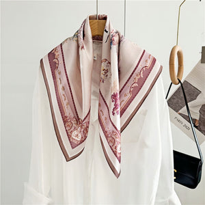 MaraSilk Pure Mulberry Silk Scarf - Square Crepe Satin MS157