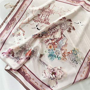 MaraSilk Pure Mulberry Silk Scarf - Square Crepe Satin MS157