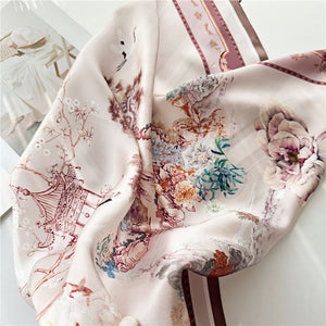 MaraSilk Pure Mulberry Silk Scarf - Square Crepe Satin MS157