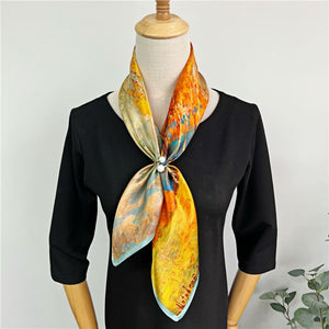 MaraSilk Pure Mulberry Silk Scarf - Square Crepe Satin MS164