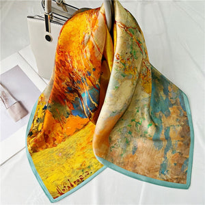 MaraSilk Pure Mulberry Silk Scarf - Square Crepe Satin MS164