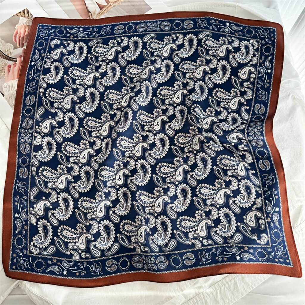 MaraSilk Pure Mulberry Silk Scarf Square Crepe Satin MS17-5