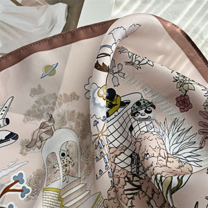 MaraSilk Pure Mulberry Silk Scarf - Square Crepe Satin MS172