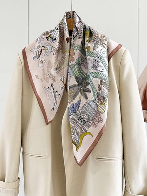 MaraSilk Pure Mulberry Silk Scarf - Square Crepe Satin MS172