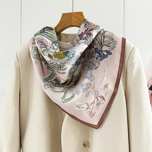 MaraSilk Pure Mulberry Silk Scarf - Square Crepe Satin MS172