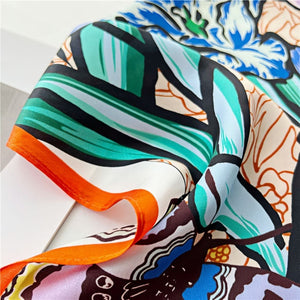 MaraSilk Pure Mulberry Silk Scarf - Square Crepe Satin MS174