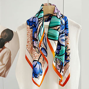 MaraSilk Pure Mulberry Silk Scarf - Square Crepe Satin MS174