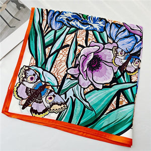 MaraSilk Pure Mulberry Silk Scarf - Square Crepe Satin MS174