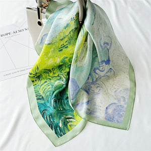 MaraSilk Pure Mulberry Silk Scarf - Square Crepe Satin MS175