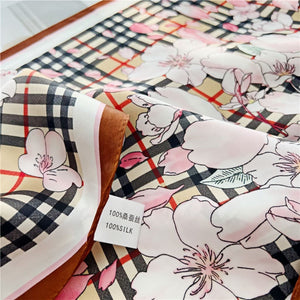 MaraSilk Pure Mulberry Silk Scarf - Square Crepe Satin MS181