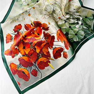 MaraSilk Pure Mulberry Silk Scarf - Square Crepe Satin MS185