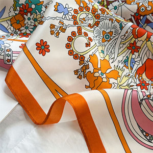 MaraSilk Pure Mulberry Silk Scarf Square Crepe Satin MS19-6