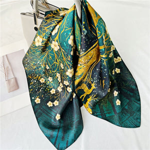 MaraSilk Pure Mulberry Silk Scarf - Square Crepe Satin MS198