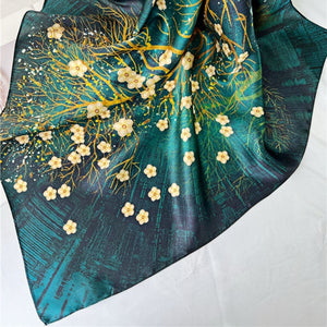 MaraSilk Pure Mulberry Silk Scarf - Square Crepe Satin MS198