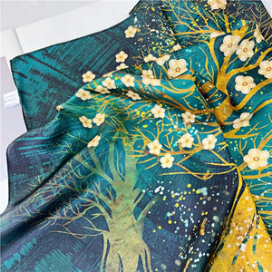 MaraSilk Pure Mulberry Silk Scarf - Square Crepe Satin MS198