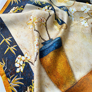 MaraSilk Pure Mulberry Silk Scarf - Square Crepe Satin MS204