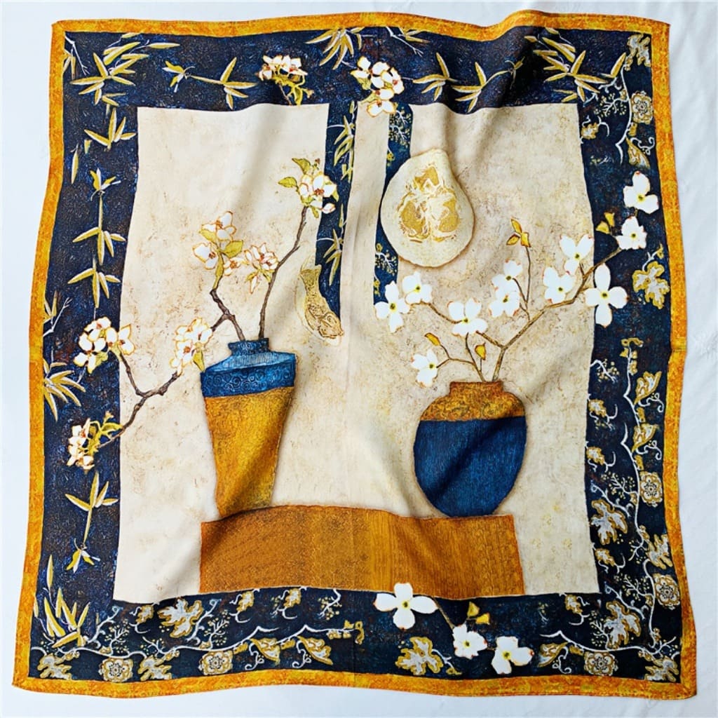 MaraSilk Pure Mulberry Silk Scarf - Square Crepe Satin MS204