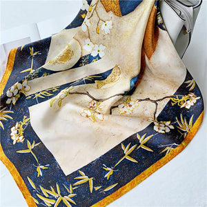 MaraSilk Pure Mulberry Silk Scarf - Square Crepe Satin MS204