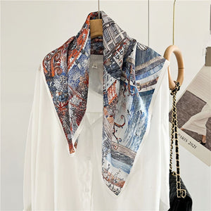 MaraSilk Pure Mulberry Silk Scarf - Square Crepe Satin MS208