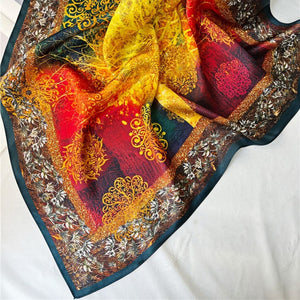 MaraSilk Pure Mulberry Silk Scarf - Square Crepe Satin MS214