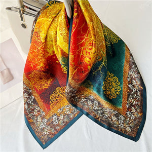 MaraSilk Pure Mulberry Silk Scarf - Square Crepe Satin MS214