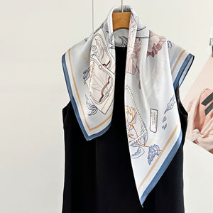 MaraSilk Pure Mulberry Silk Scarf - Square Crepe Satin MS219