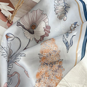 MaraSilk Pure Mulberry Silk Scarf - Square Crepe Satin MS219