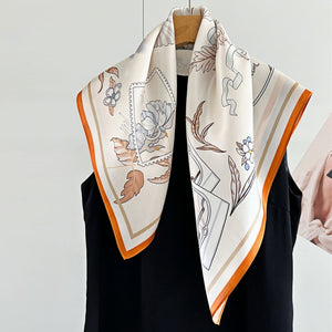 MaraSilk Pure Mulberry Silk Scarf - Square Crepe Satin MS219