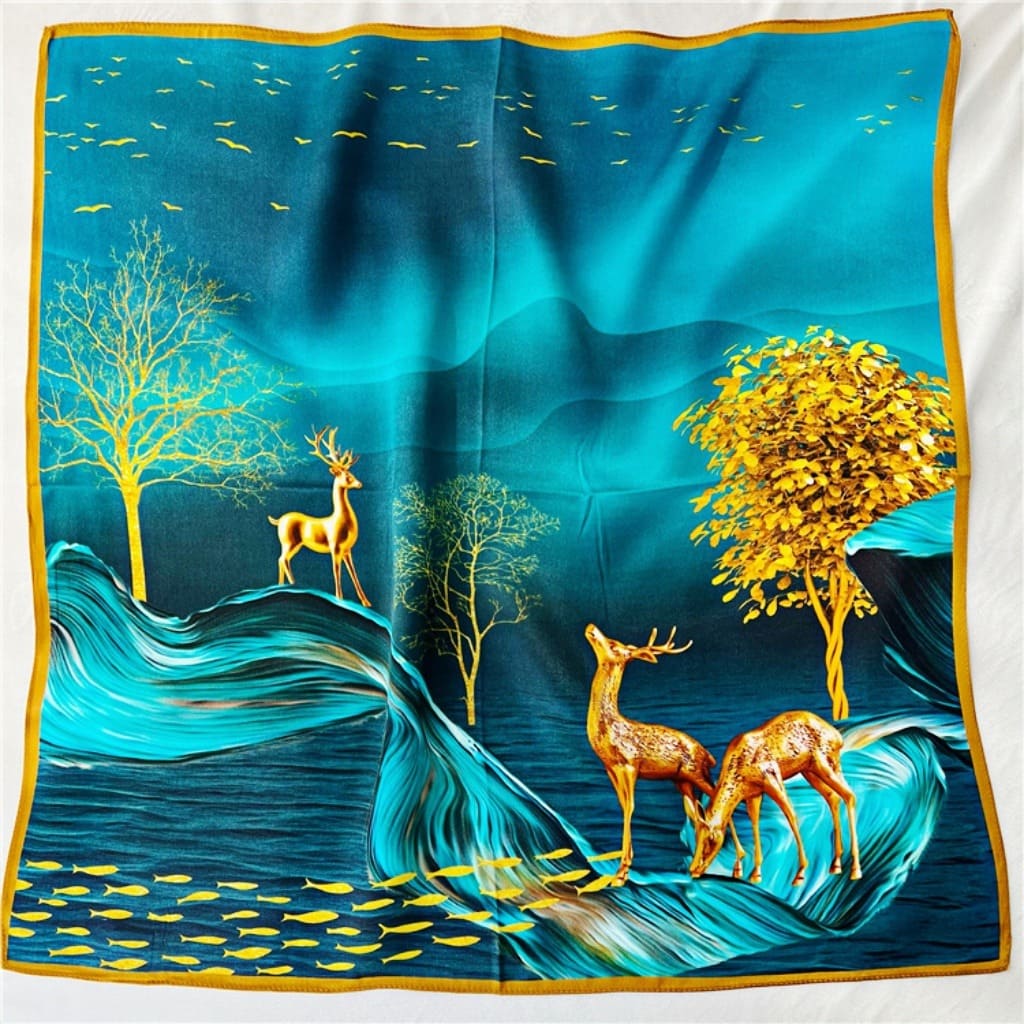 MaraSilk Pure Mulberry Silk Scarf Square Crepe Satin MS22-3