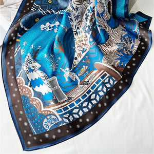 MaraSilk Pure Mulberry Silk Scarf - Square Crepe Satin MS222