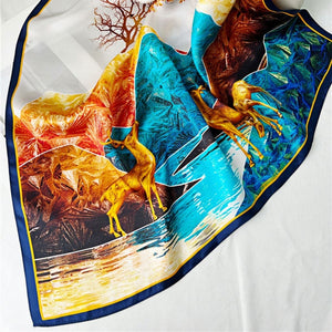 MaraSilk Pure Mulberry Silk Scarf - Square Crepe Satin MS223