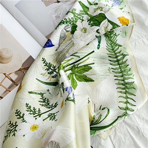 MaraSilk Pure Mulberry Silk Scarf Square Crepe Satin MS24-2