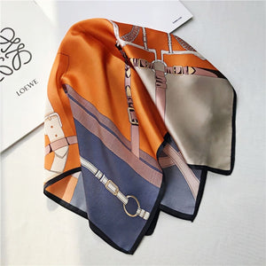 MaraSilk Pure Mulberry Silk Scarf Square Crepe Satin MS27-2