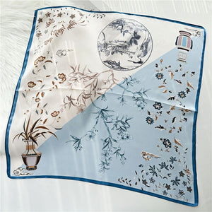 MaraSilk Pure Mulberry Silk Scarf Square Crepe Satin MS28-4