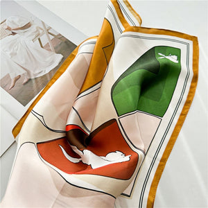 MaraSilk Pure Mulberry Silk Scarf Square Crepe Satin MS28-6