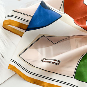 MaraSilk Pure Mulberry Silk Scarf Square Crepe Satin MS28-7