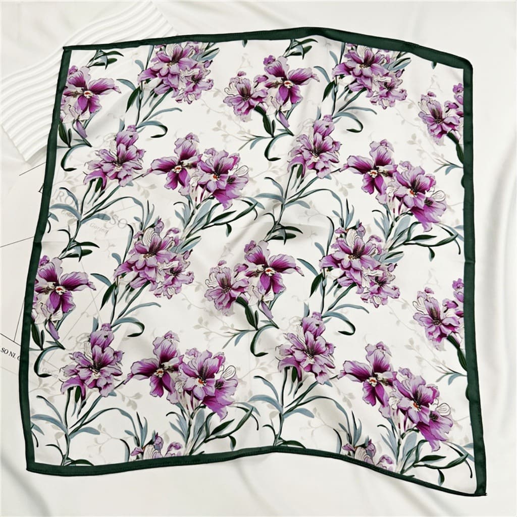 MaraSilk Pure Mulberry Silk Scarf Square Crepe Satin MS29-4