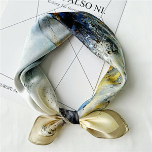 MaraSilk Pure Mulberry Silk Scarf Square Crepe Satin MS34-1