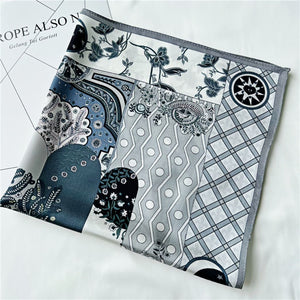 MaraSilk Pure Mulberry Silk Scarf Square Crepe Satin MS34-14