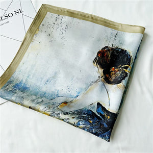 MaraSilk Pure Mulberry Silk Scarf Square Crepe Satin MS34-2