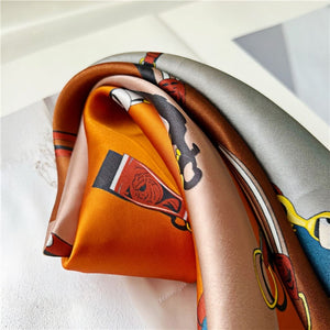 MaraSilk Pure Mulberry Silk Scarf Square Crepe Satin MS35-32