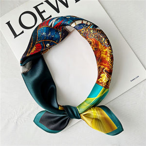 MaraSilk Pure Mulberry Silk Scarf Square Crepe Satin MS36-4