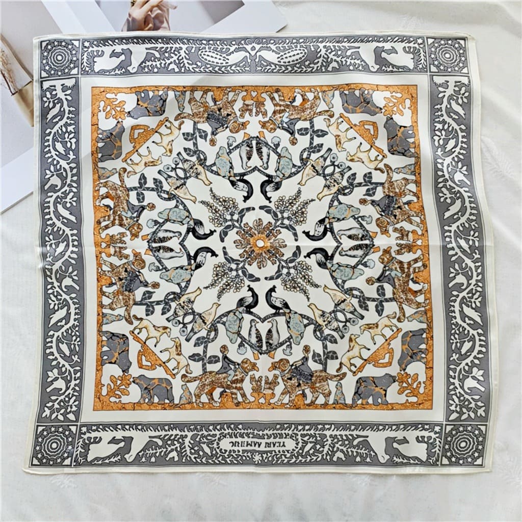 MaraSilk Pure Mulberry Silk Scarf Square Crepe Satin MS39-10