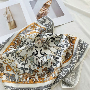 MaraSilk Pure Mulberry Silk Scarf Square Crepe Satin MS39-8