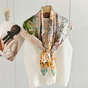 MaraSilk Pure Mulberry Silk Scarf - Square Crepe Satin MS393