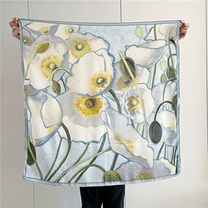 MaraSilk Pure Mulberry Silk Scarf - Square Crepe Satin MS395