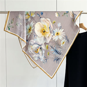 MaraSilk Pure Mulberry Silk Scarf - Square Crepe Satin MS396